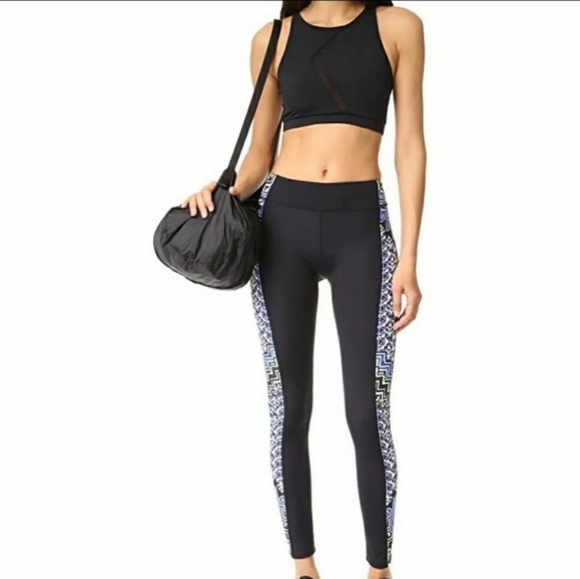 Mara Hoffman Pants - Mara Hoffman Black Yoga Rugs Multicolor Leggings